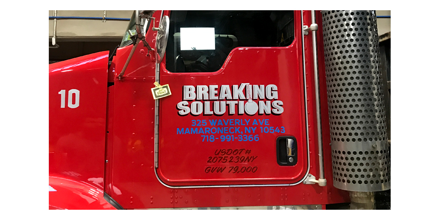 Hand Painted Truck Lettering to endure all elements. Fleet options available