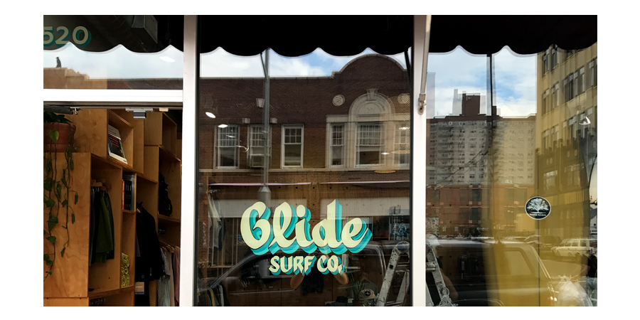 Glide Surf Co, Hand Painted- Brush Lettered Design